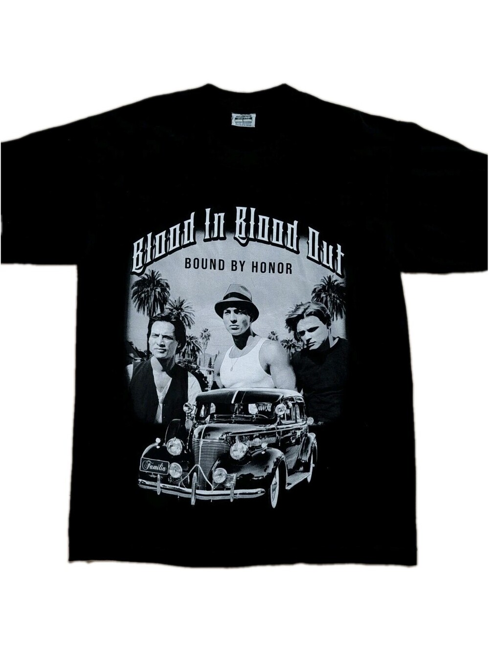 BLOOD IN BLOOD OUT T-shirt Bound By Honor Chicano Street Gang Movie Tee, Large